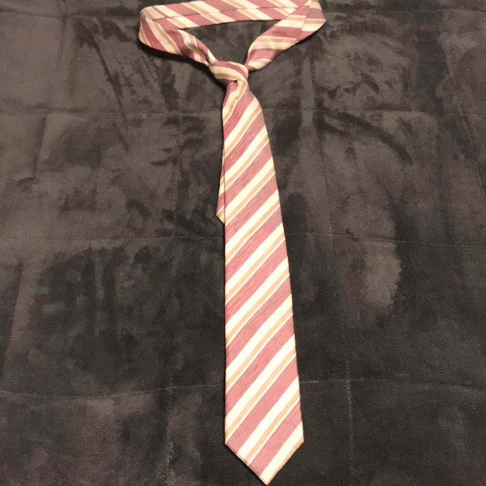 Coral Striped Tie